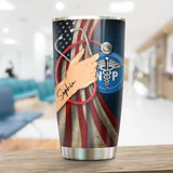 Personalized Nurse With Logo Us Flag Tumbler Printed 22DEC-DT07