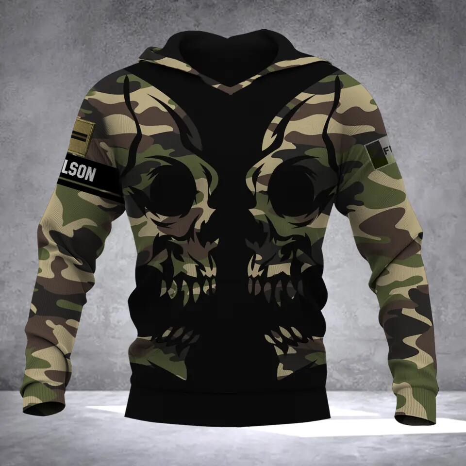 Personalized French Solider Camo Hoodie 3D Printed QTDT0812
