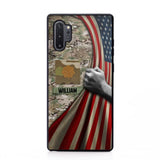 Personalized US Solider/Veteran Rank Camo Flag Phonecase 3D Printed 22DEC-DT08