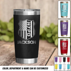 Personalized New York Police With Name Laser Tumbler Printed QTDT1212