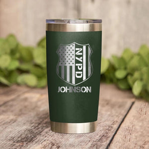 Personalized New York Police With Name Laser Tumbler Printed QTDT1212