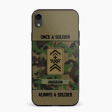 Personalized Once A Soldier Always A Soldier Swiss Soldier/ Veteran Rank Camo Phonecase 3D Printed 22DEC-DT14