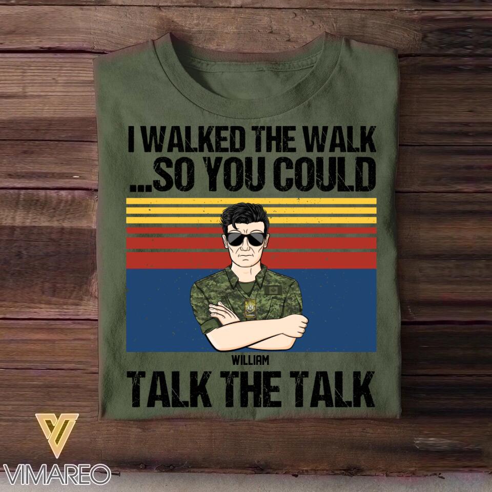 Personalized I Walked The Walk So You Could Talk The Talk Canadian Rank Camo Tshirt Printed 22DEC-HQ21