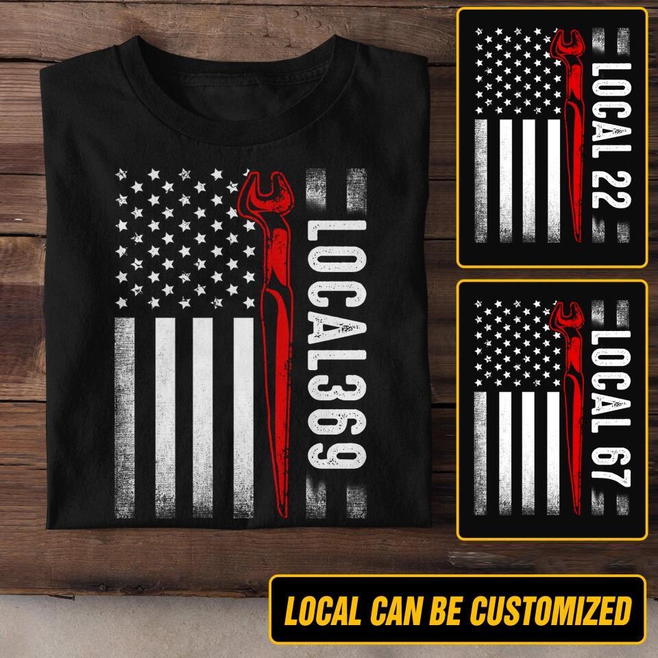 Personalized Us Ironworkers Flag With Your Own Local Tshirt Printed 22DEC-DT21
