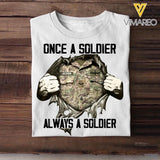 Personalized UK Soldier/ Veteran / Navy Or Sailor Once A Soldier Always A Soldier Tshirt Printed 22DEC-HQ26