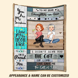 Personalized To My Dear Daughter-In-Law You Are My Sunshine I Love You Quilt Blanket Printed 22DEC-DT26
