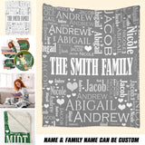 Personalized Family Name Quilt Blanket Printed QTHQ2712