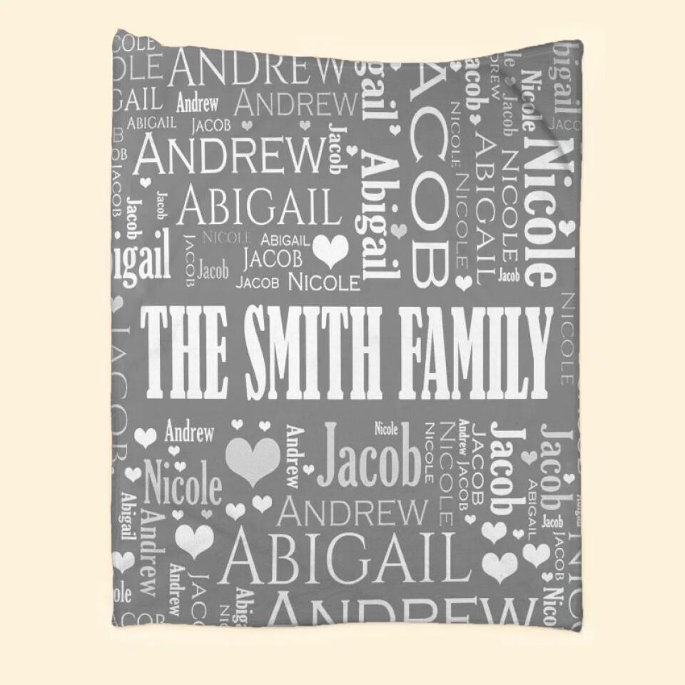 Personalized Family Name Quilt Blanket Printed QTHQ2712