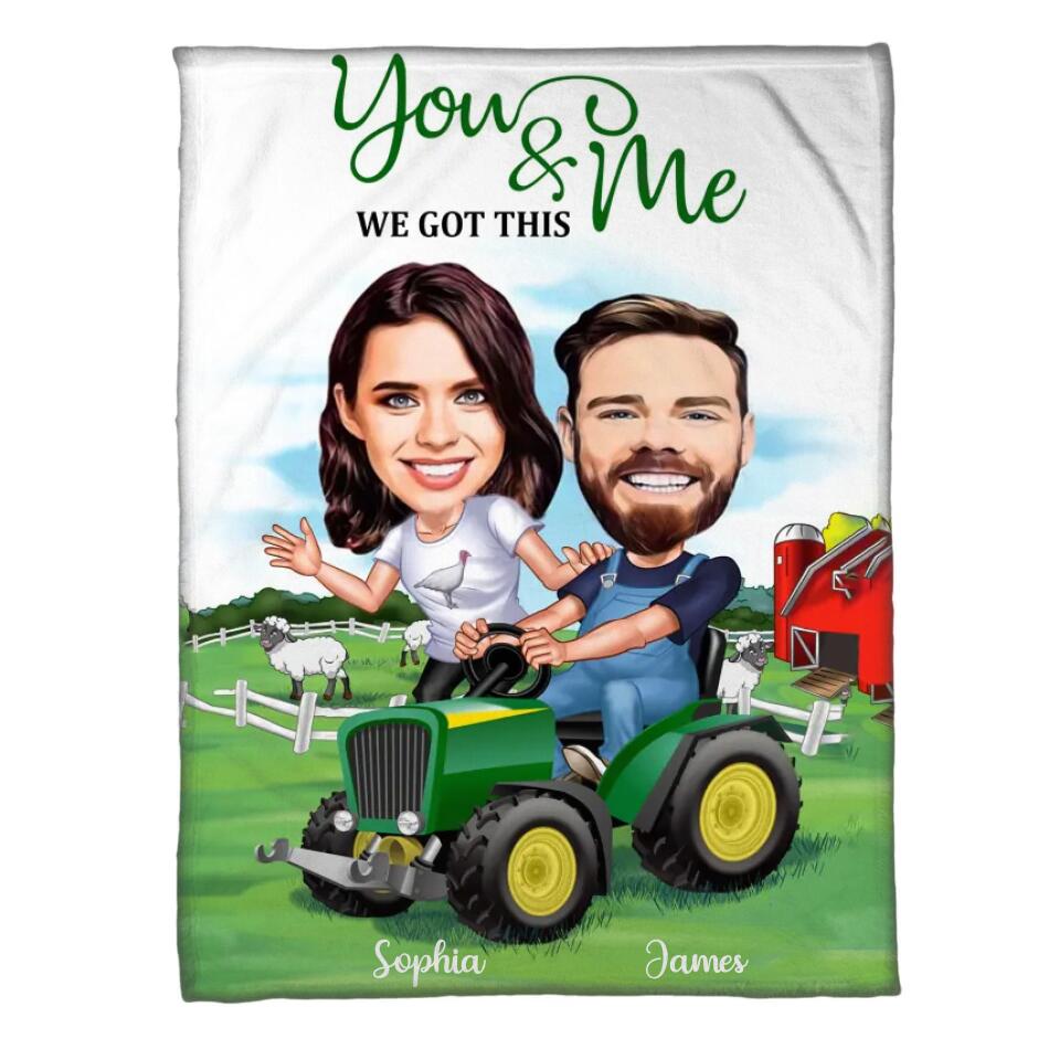 Personalized Your Image Yoy And Me We Got This Farm Couple Truck Quilt Blanket Printed QTDT2712