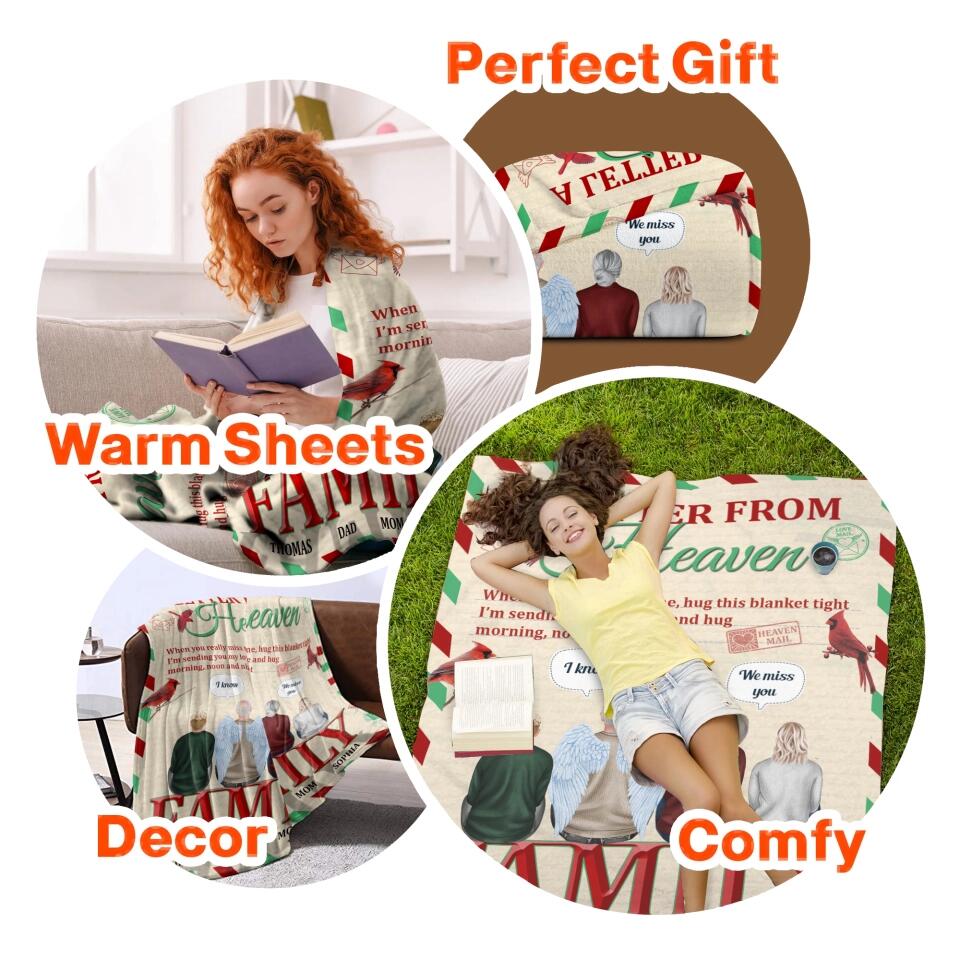 Personalized A Letter From Heaven Memorial Person Family Gifts Quilt Blanket Printed PNDT2812
