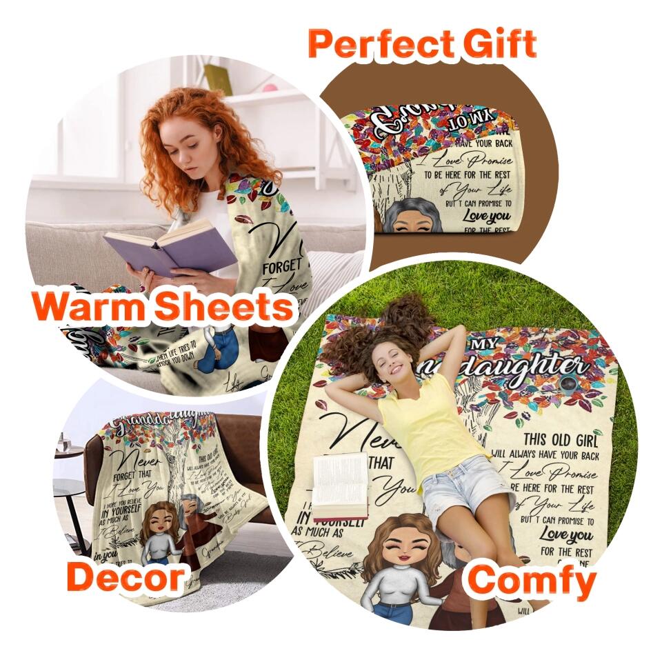 Personalized To My Granddaughter Love You Quilt Blanket Printed PNDT2812