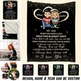 Personalized Couple When You Need A Hug Hold This Blanket Tight I Have Filled It With Wishes, Hope, Love And Light Quilt Blanket Printed PNHQ2812