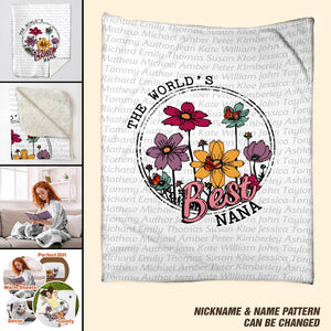 Personalized The World's Best Grandma Quilt Blanket Printed QTDT2912