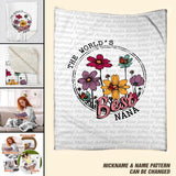 Personalized The World's Best Grandma Quilt Blanket Printed QTDT2912