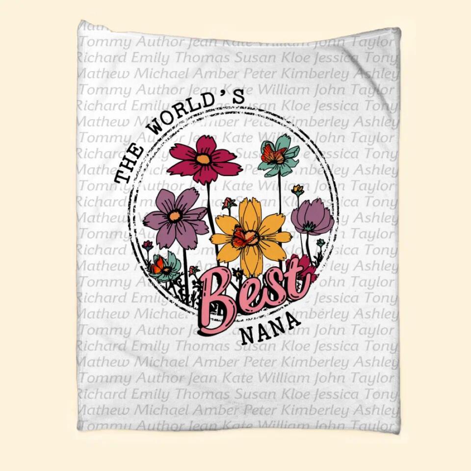 Personalized The World's Best Grandma Quilt Blanket Printed QTDT2912