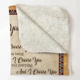 Personalized Husband & wife i choose you to do life with hand in hand side by side Couple Quilt Blanket Printed QTDT3012