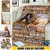Personalized To My Husband I Married You Love From Wife Gifts For Your Husband Deer Quilt Blanket Printed 23JAN-HQ03
