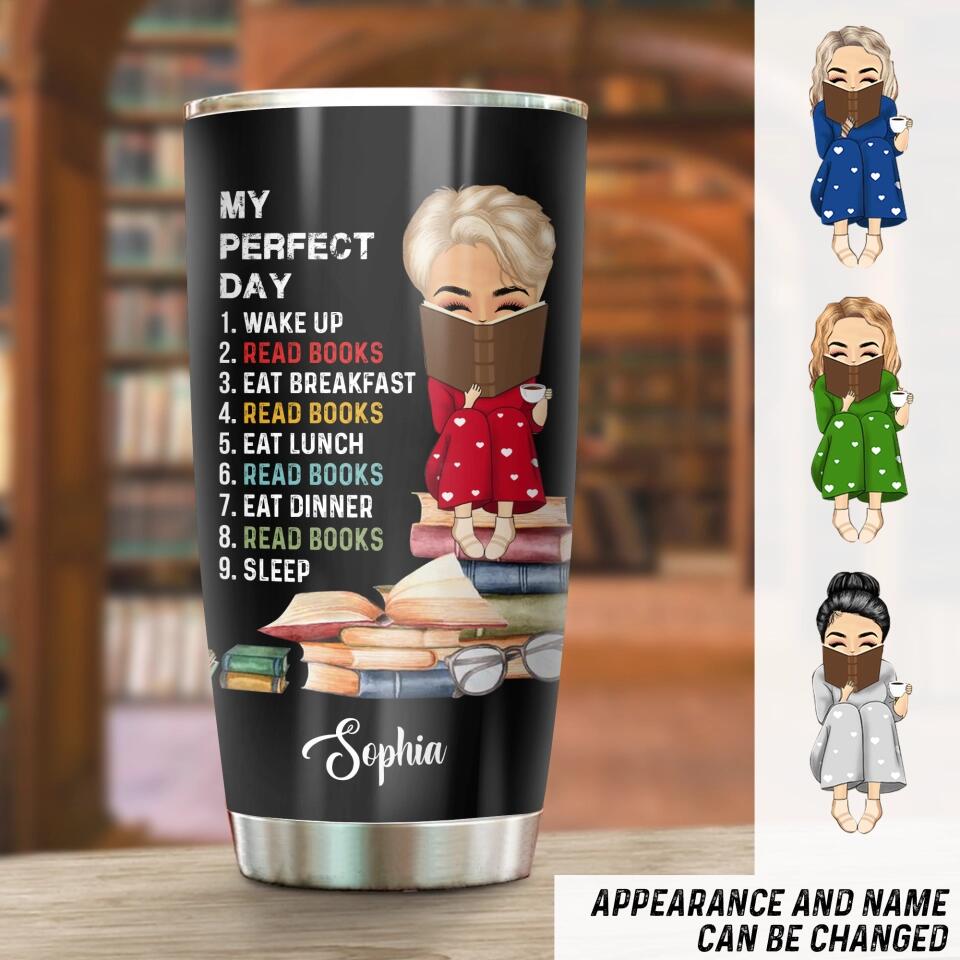 Personalized My Perfect Day Read Books Mug Or Tumbler Printed QTDT0301