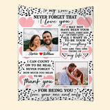 Personalized Your Own Image To My Love Never Forget That I Love You Couple Quilt Blanket Printed PNHQ0601