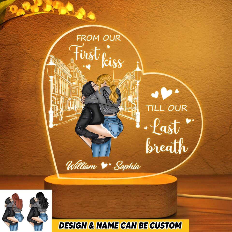 Personalized From Our First Kiss Till Our Last Breath Couple Led Lamp Printed PNHQ1001