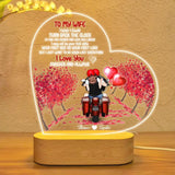 Personalized Motorcycle Lovers For Couples To My Wife I Wish I Could Turn Back The Clock Led Lamp Printed PNDT070123