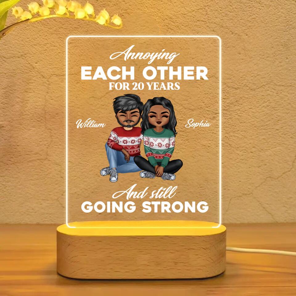 Personalized Annoying Each Other For 20 Years Couple Led Lamp Printed QTDT1201