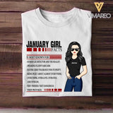 Personalized January Girl Facts Tshirt Printed 23JAN-HY12