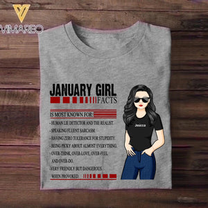 Personalized January Girl Facts Tshirt Printed 23JAN-HY12