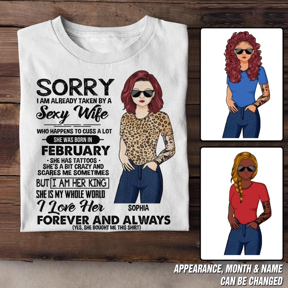 Personalized Taken By A February Sexy Wife  Tshirt Printed PNDT1601