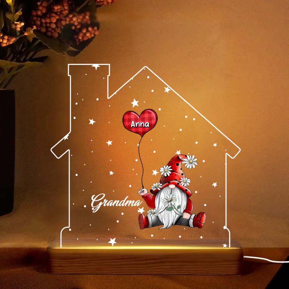 Personalized  Grandma & Kid Name Dwarf Led Lamp Printed PNHQ1701