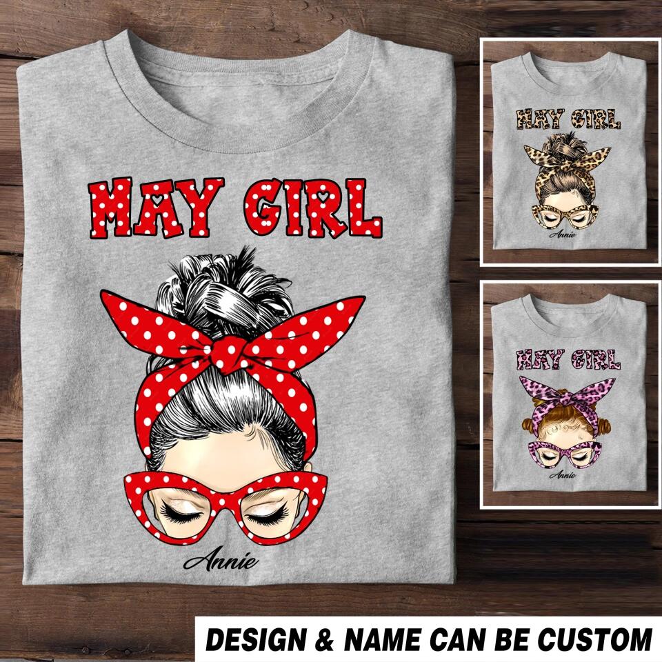Personalized May Girl Printed Tshirt 23JAN-HQ30