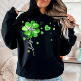 Personalized Lucky Grass Grandma & Kid Name Hoodie Printed 23JAN-DT01