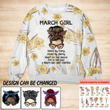 Personalized Flowers & March Girl Sweat Shirt Printed QTDT0102