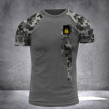 Personalized Australian Veteran/ Soldier  Rank Camo 3D Printed Tshirt QTDT0202