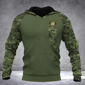 Personalized Canadian Solider/ Veteran With Name and Rank Camo Hoodie 3D Printed QTDT0202