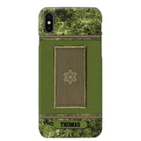 Personalized Danish Soldier/ Veteran Rank Camo Phonecase Printed 23FEB-DT03
