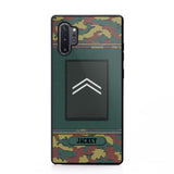 Personalized Belgium Soldier/ Veteran Rank Camo Phonecase Printed 23FEB-DT03