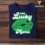 Personalized One Lucky Mama Tshirt Or Sweatshirt Printed QTHQ0302