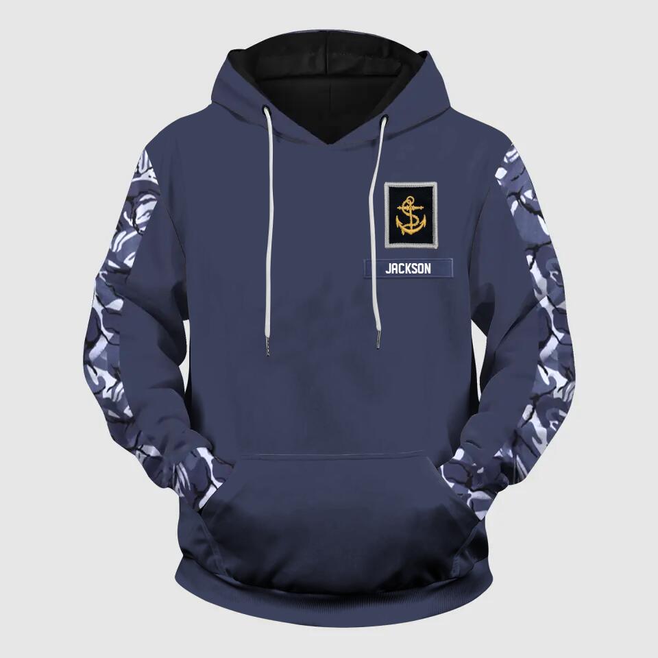 Personalized UK Solider/ Veteran With Name and Rank or Flag Camo Hoodie 3D Printed QTHQ0402