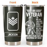 Personalized I am a Canadian Veteran/Soldier Tumbler 20Oz Printed QTDT0802