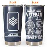 Personalized I am a Canadian Veteran/Soldier Tumbler 20Oz Printed QTDT0802