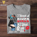 Personalized I kissed a biker and i liked it Tshirt Printed QTHQ082