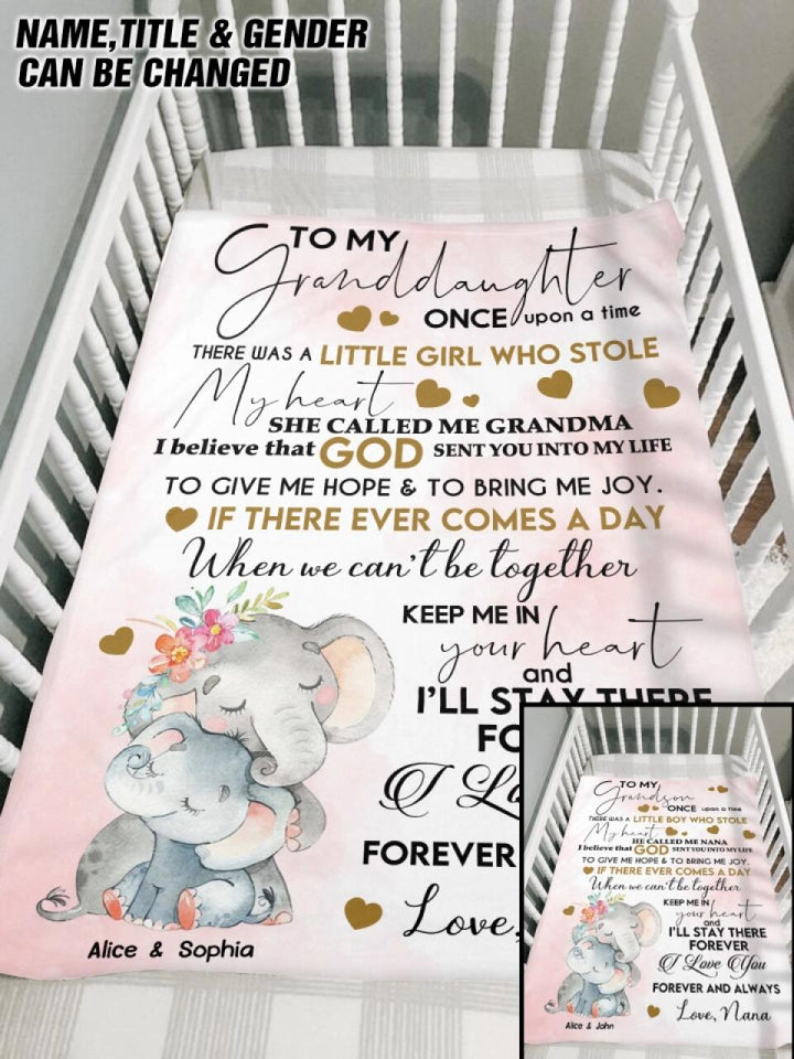 Personalized To my grandson, granddaughter Sherpa Fleece Blanket Printed QTVD1002