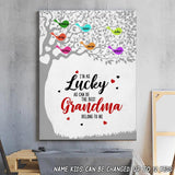 PERSONALIZED I'm as lucky as can be the best Grandma belong to me CANVAS PRINTED QTDT1302