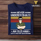 Personalized Never Underestimate An Old Man With A Military Background Canadian Veteran/Soldier Tshirt Printed 23FEB-HQ13
