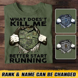 Personalized Canadian Soldier/ Veteran What Doesn't Kill Me Better Start Rank Camo Printed Tshirts QTHQ1402