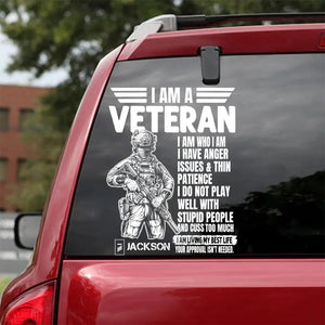 Personalized I Am A German Veteran I Am Who I Am Rank Decal Printed QTHQ1502