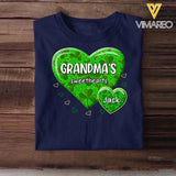 Personalized Lucky Grandma's Sweethearts & Kid's Name Tshirt Printed PNDT1502