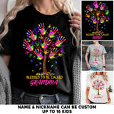Personalized Blessed To Be Called Grandma Kid Name Tshirt Printed PNHQ1502