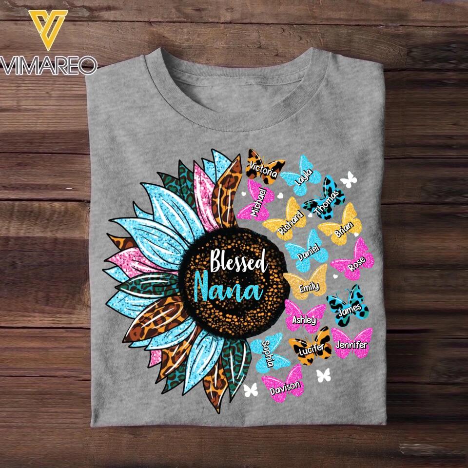 Personalized Tie Dye Leopard Sparkling Sunflower Grandma Nana Mimi Gigi Printed 23FEB-DT16